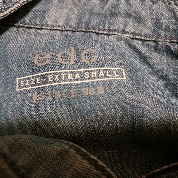 EDC by ESPIRIT 1990s style sleeveless demin jean shirt dress - Picture 12 of 12